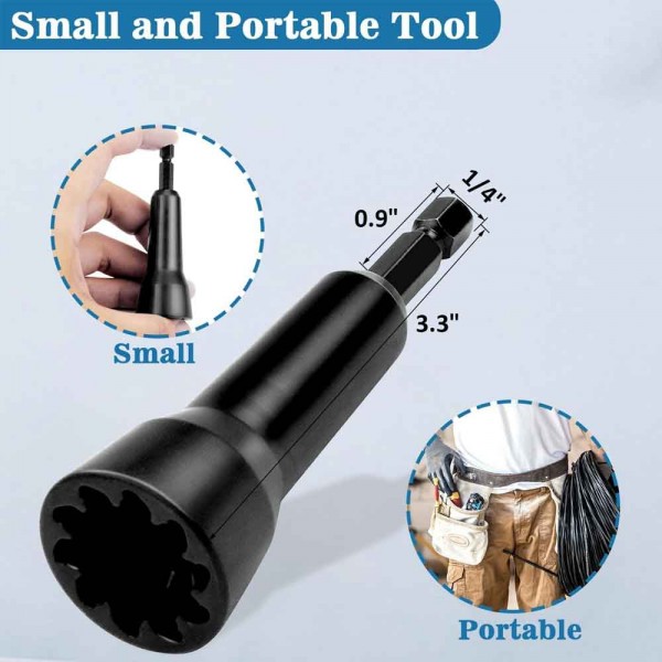 TANSKY Wire Twisting Tool Spin Twister Connector Socket with 1/4" Shank for Power Drill EPAA08G26