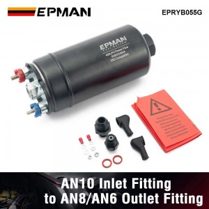 EPMAN 0580254044 High Performance EFI 400LPH Power Flow Inline External Fuel Pump E85 380 Black Short Type Accessories EPRYB055G