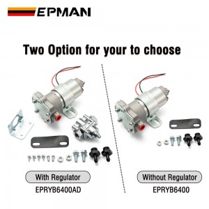 EPMAN 110 GPH Electric Fuel Pump With Regulator Street Strip Carbureted Applications 14 PSI Universal Fits 3/8" NPT Ports EPRYB6400AD