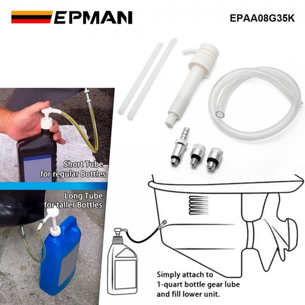 EPMAN Lower Unit Gear Oil Pump: Transmission Fluid Transfer Extractor Kit Marine Boat Engine Motor Automotive Car Change Can Bottle Filler Differential Lube Liquid Suction Filling Siphon Manual Hand Tool EPAA08G35K