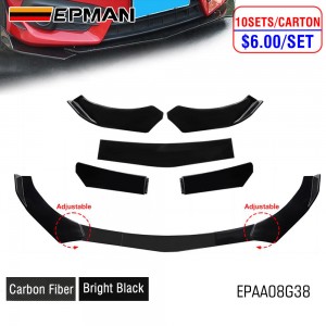 EPMAN 10SETS/CARTON 5PCS Car Universal Front Shovel Duck Lip Bumper Windproof Spoiler Accessories For Audi For Honda For VW EPAA08G38-10T