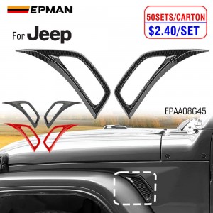 EPMAN 50SETS/CARTON 2PCS Side Fender Vent Decal Trim Cover For Jeep Wrangler JL JLU Gladiator JT 2018-2024 Exterior Accessories EPAA08G45-50T