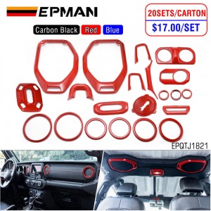 EPMAN 20SETS/CARTON 21PCS/SET Car Interior Accessories-Air Conditioning & Switch Button& Reading Light & Steering Wheel etc for Jeep Wrangler & Gladiator 2018- 2022 EPQTJ1821-20T 