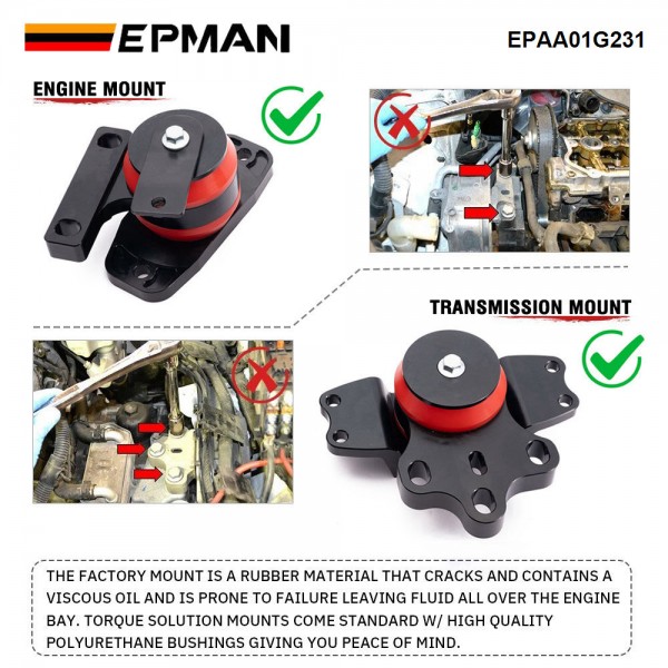 EPMAN Engine Motor Transmission Mount For VW MK6 MK5 Jetta Golf GTI R Passat Audi 2.0T EPAA01G231