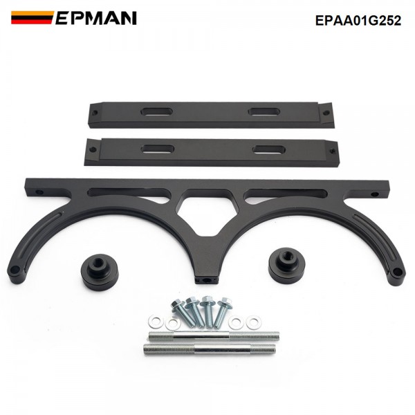 EPMAN Nitrous Oxide NOS Black Billet Aluminum Dual Bottles Holder Bracket EPAA01G252