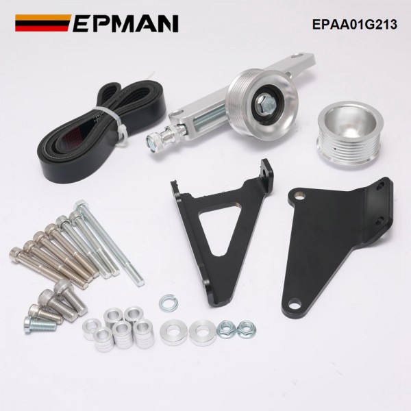 EPMAN K Series A/C & P/S Eliminator Kit With Belt Replacement Pulley Kit For Honda For Acura K20 K24 KSwap RSX EPAA01G213