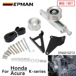 EPMAN K Series A/C & P/S Eliminator Kit With Belt Replacement Pulley Kit For Honda For Acura K20 K24 KSwap RSX EPAA01G213
