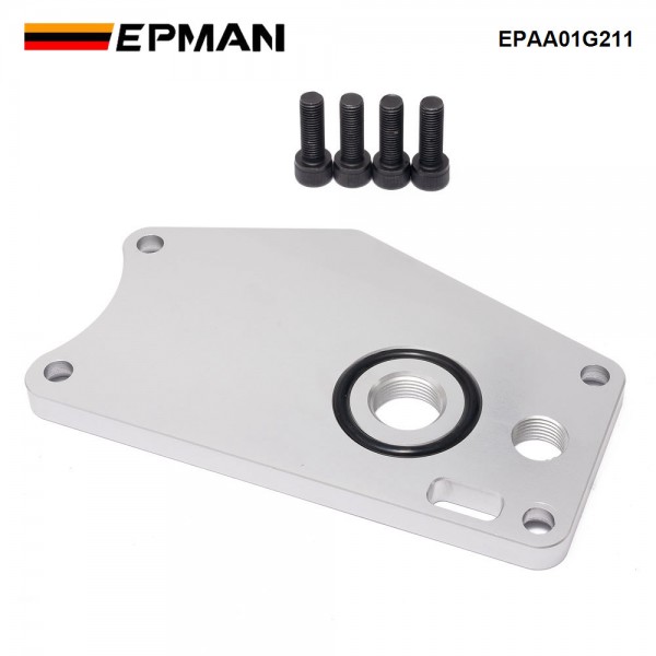 EPMAN Billet Aluminum K-series Water Pump Block Off Plate /-10 Breather Port For Honda Acura K20 K24 Engines EPAA01G211