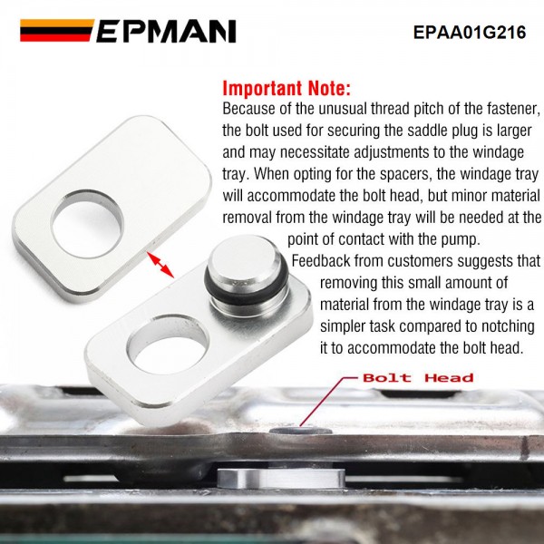 EPMAN K Series K20 K24 Aluminum Crankshaft Main Girdle Saddle Plug For K-Swap Honda Acura RSX Type S EPAA01G216