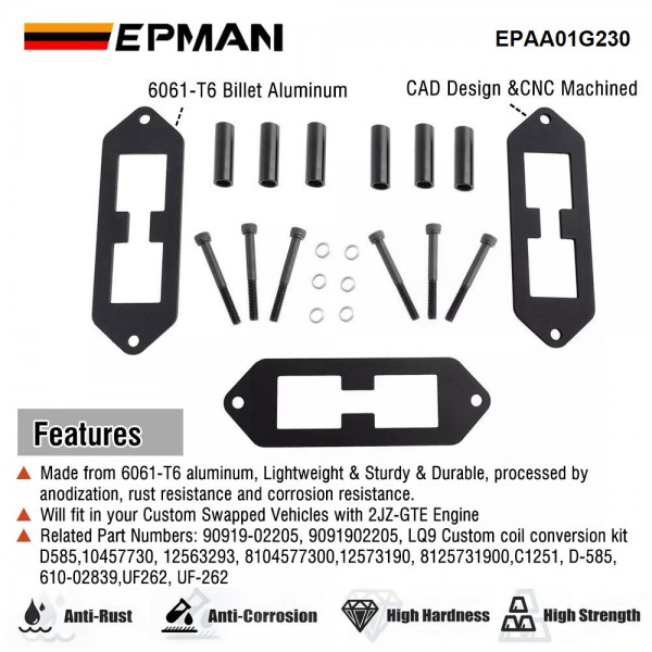 EPMAN Ignition Coil Conversion Bracket For Toyota Supra Aristo LQ9 2JZGTE 2JZ-GTE EPAA01G230