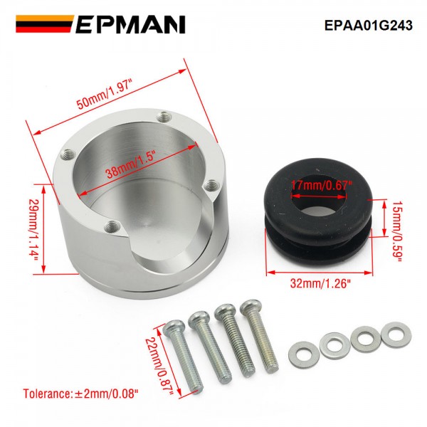 EPMAN Round Billet Aluminum Wire Port Housing - Billet Round Firewall Mount For Dodge, Chrysler, For Plymouth, For Desoto, For Mopar Etc. EPAA01G243