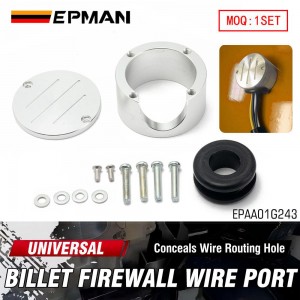 EPMAN Round Billet Aluminum Wire Port Housing - Billet Round Firewall Mount For Dodge, Chrysler, For Plymouth, For Desoto, For Mopar Etc. EPAA01G243