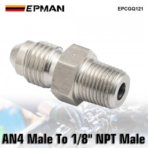 EPMAN AN4 Male Flare To 1/8" NPT Pipe Male Stainless Steel Straight Fitting Adapter Union Connector Oil Restrictor Adapter EPCGQ121
