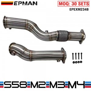 TANSKY Exhaust Catless Down Pipes For BMW S58 3.5" Fat Boy Downpipes M2 M3 M4 G87 G80 G82 G83 EPEXM234B