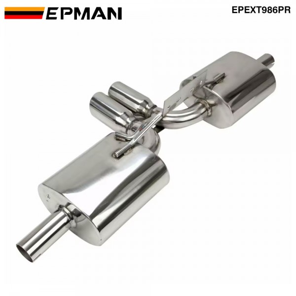 TANSKY Stainless Steel Catback Exhaust for 986 Boxster Base&S 2.5L 2.7L & 3.2L Manifold Exhaust Kit EPEXT986PR