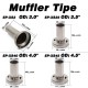 EPMAN Universal Exhaust Muffler Silencer Round Tip For 3" / 3.5" /4" / 4.5" Round Tip Muffler EP-XS