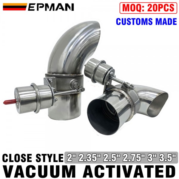 EPMAN Vacuum Activated Electric Exhaust Valve Muffler Cutout Pipe Valve Close Style EPAA17G01M