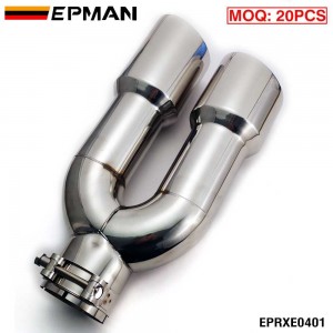 EPMAN Universal Auto Performance Exhaust Pipe Long Double Beveled Stainless Steel Exhaust Silencer Muffler Cutter for X1 E90 E91 E92 E93