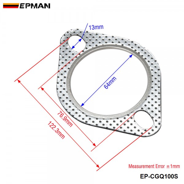 EPMAN Turbo Exhaust Gasket 2 Bolt Hole Gasket 2.5 inch For Subaru wrx STI EP-CGQ100S