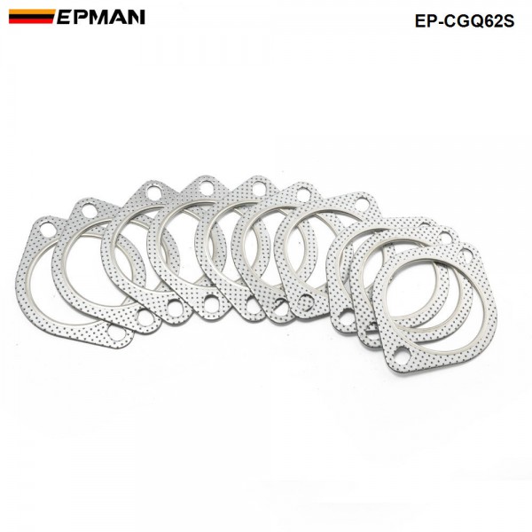 TANSKY 10PCS/LOT Downpipe To Exhaust 3" 2 Bolt Gasket Thick For Subaru WRX STI EVO NEW EP-CGQ62S