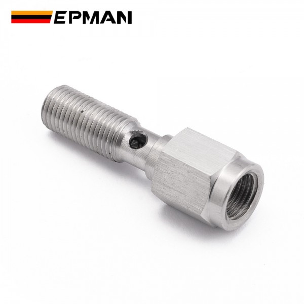 EPMAN 3/8"x24 UNF / M10 x 1.25 Stainless Steel 20mm Banjo Bolt + 1/8" NPT Brake Light Switch Port Hose Fitting Adaptor