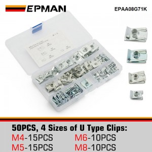 EPMAN 50PCS M4 M5 M6 M8 Spire Clips Lug Nuts Chimney U Nuts Fixings Panel Speed Fasteners EPAA08G71K