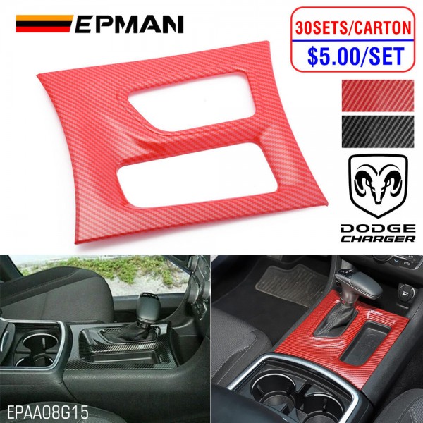 EPMAN 30SETS/CARTON Carbon Fiber Central Control Gear Shift Panel Trim Fit For Dodge Charger 2015+ EPAA08G15-30T