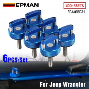 EPMAN Hard Top Quick Removal D-Ring Thumb Screws Billet Aluminum For Jeep Wrangler JK & JL 2007-2024 EPAA08G31