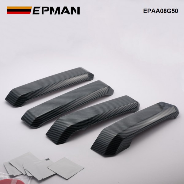 EPMAN 20SETS/CARTON 4PCS For F-150 ABS Carbon Fiber Inner Door Handles Cover Trim For Ford Raptor F150 2015-2020 EPAA08G50-20T