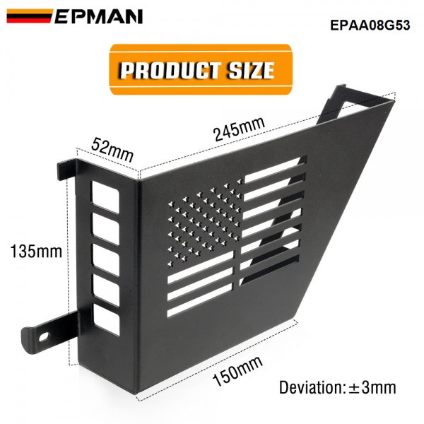 EPMAN 10SETS/CARTON ​2PCS/SET Black Aluminum Storage Tray Front Door Storage Pockets Organizer Boxs With US Flag Style For 2007-2018 Jeep Wrangler JK 2/4 Door EPAA08G53-10T