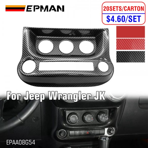 EPMAN 20SETS/CARTON Console Center Dash Air Conditioner Switch Cover Trim Bezel For Jeep Wrangler JK JKU 2011-2017 Interior Accessories EPAA08G54-20T