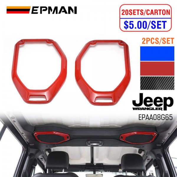 EPMAN 20SETS/CARTON 2PCS/SET Top Speaker Audio Surround Trim Car Roof Speaker Decoration Cover For Jeep Wrangler JL  JLU Gladiator JT 2018-2023 EPAA08G65-20T