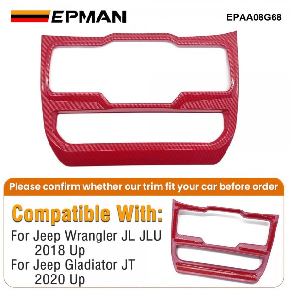 EPMAN 20SETS/CARTON Center Dash Window Switch Panel Trim Cover For Jeep Wrangler JL JLU Gladiator JT 2018-2024 Interior Accessories EPAA08G68-20T