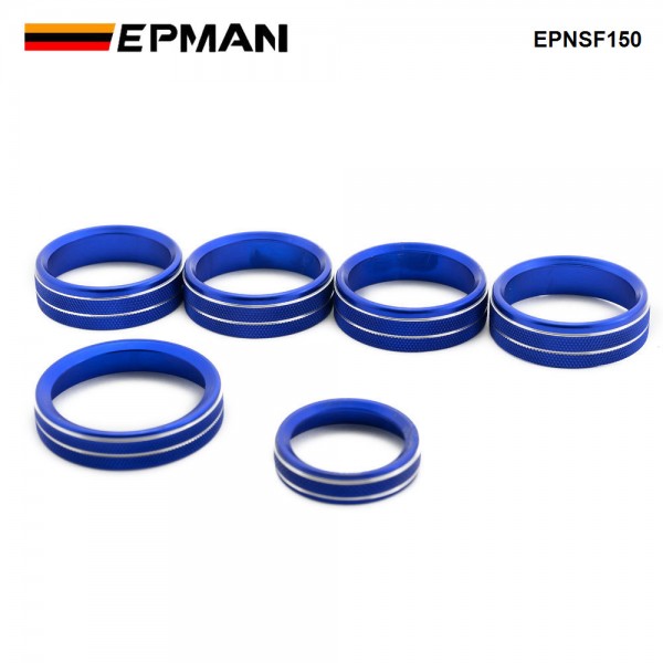 EPMAN 100SETS/CARTON Aluminum Alloy Air Conditioner Audio Volume Tune 4WD Switch Knob Ring Interior Covers Trim for Ford F150 XLT 2016-2020 EPNSF150-100T