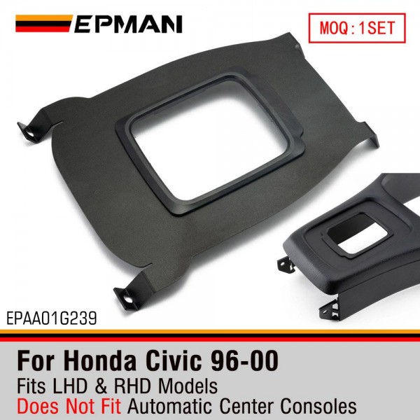 EPMAN Racing Aluminum Center Shifter Cover Console Plate Shift Boot Delete For Honda 96-00 Civic EK EPAA01G239