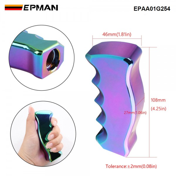 EPMAN Universal CNC Aluminum Slotted Grip Handle Manual Gear Shift Knob Shifter M8 M10 M12 EPAA01G254