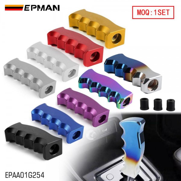 EPMAN Universal CNC Aluminum Slotted Grip Handle Manual Gear Shift Knob Shifter M8 M10 M12 EPAA01G254