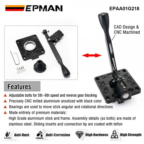 EPMAN Aluminum CNC Short shifter For Nissan Infiniti 350Z/Z33/G35/G37 6 Speed Manual Gearboxes EPAA01G218