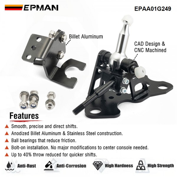 EPMAN Gear Shifter Box Manual Short Shifter Aluminum Billet For Honda Civic K20 K20Z3 Si FG FA 8th Gen FD2 FN2 R18 06-11 MT US EPAA01G249