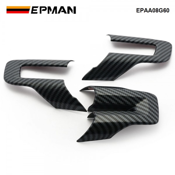 EPMAN 100SETS/CARTON Carbon Fiber Steering Wheel Decoration Interior Trim Kit Accessories For Ford Mustang 2015-2022 EPAA08G60-100T