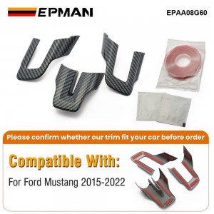 EPMAN 100SETS/CARTON Carbon Fiber Steering Wheel Decoration Interior Trim Kit Accessories For Ford Mustang 2015-2022 EPAA08G60-100T