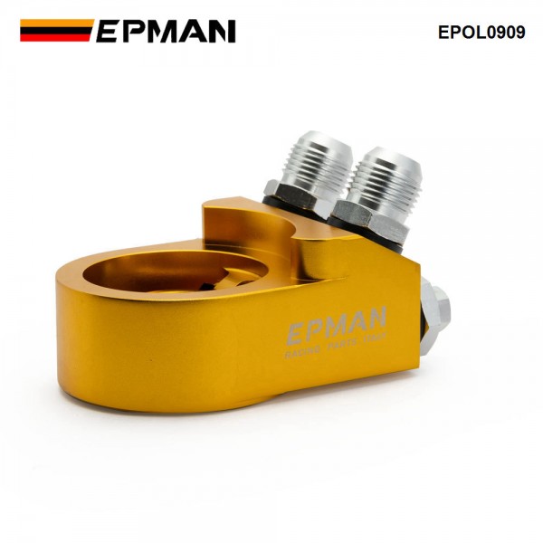 EPMAN Universal Oil Filter Cooler Sandwich Plate For Engine Oil Cooler Adaptor With Thermostat Thread 3/4-16UNF M20X1.5 EPOL0909