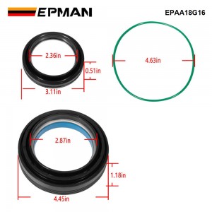 EPMAN Front Axle Vaccum Knuckle & Tube Seal Kit For Ford Super Duty Excursion F250 F350 F450 F550 Dana 50 60 1998-2004, Replace OEM Part # 50491, 50381, 41784-2 EPAA18G16